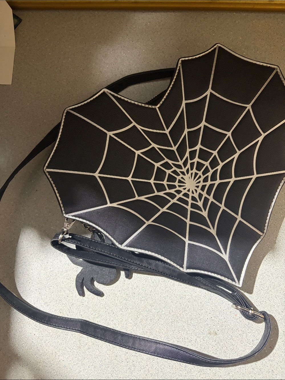 MAD Engine Black and White Spiderweb Crossbody Bag